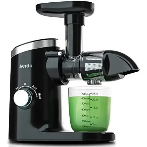 Slow Juicer,Aeitto Celery Juicer Machines,Masticating Juicer,Cold Press Juicer, Juice Extractor with 2-Speed Modes,Reverse Function & Quiet Motor for Vegetables And Fruits,Easy to Clean with Brush