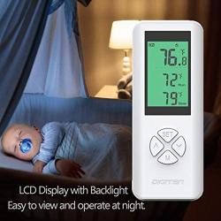 Wireless Temperature Controlled Outlet, Digital Plug in Thermostat Outlet with Remote Control Built in Temp Sensor Heating & Cooling for A/C, Fans, Heaters (Remote Control Detect Temperature)
