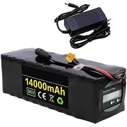 Multinn 36V 14Ah E-Bike Lithium Battery Pack, Built-in BMS Board, with Capacity and Voltage Display, Comes with Charger, for 50-500W Motors,T