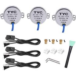 Synchronous Synchron Motor,Turntable Motor,Electric Motor With Lamp Cord For Cup Turner,cuptisserie,Tumbler Cup Rotator with 7mm Flexible Coupling Rotisserie 100-127VAC 50/60 Hz 4W CCW/CW(3PCS 5-6RPM)