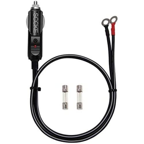 SCCKE Heavy-Duty 14AWG 20A Male Plug Cigarette Lighter Adapter Power Supply Cord with 3ft / 0.92m 14 AWG Cable Wire For Car inverter Air pump electric cup and DIY