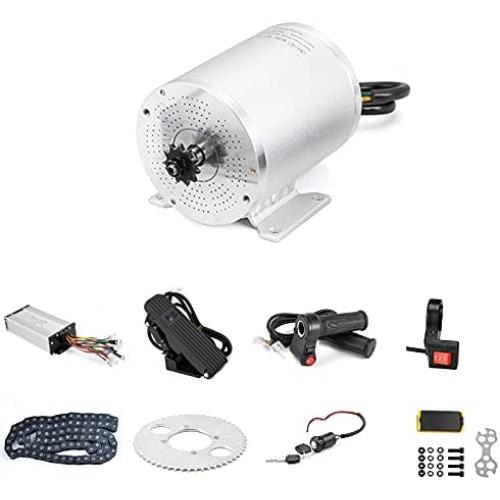 Kunray 48V Go Kart Motor Kit 1000W Electric Brushless DC Motor Kits 3500RPM with 30A BLDC Mid Motor Speed Controller Handlebar Twist Grip Throttle (48V1000W Kits with Mounting Bracket)