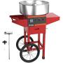VBENLEM 19.7 Inch Cotton Candy Machine with Cart Commercial Floss Maker Perfect for Family and Various Party, Red