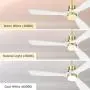CLUGOJ White Ceiling Fan with Dimmable LED Lights 52