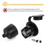 Flanged Outlet, NEMA 5-15 15 Amp Grounding Straight Blade Flanged Outlet Receptacle with Covers, cUL Listed, 120-125 Volt, 2 Pole-3 Wire, Commercial/Industrial Grade, Black