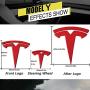 YHCDSEA Model Y Steering Wheel/Front Trunk/Rear Trunk Logo Sticker Cover Emblem Badge Decals 3PCS/Set for Tesla Model Y Accessories (Red)