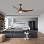 TCL 52 inch LED Ceiling Fan with Remote Control, 3 blade Ceiling Fan Noiseless Reversible DC Motor,6-speed, 3 colors Temperature Switch,Timer (52”Chestnut)