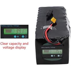 36V 14Ah E-Bike Lithium Battery, Ideal for 50W-500W Motors, with Charger and Voltage Capacity Display, Built-in BMS,T
