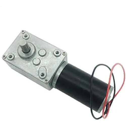 BRINGSMART 12V 40rpm DC Worm Gear Motor 40kg.cm Self-locking Reversed Engine Mini Turbine Geared Motor for DIY Robot Rotating Table Door Lock Curtain Machine (12V 40rpm)