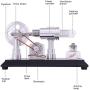 Yamix Double-Cylinder DIY Stirling Engine Motor Model External Combustion Engine Educational Toy Electricity Generator