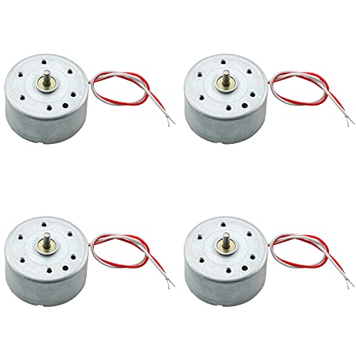 LRONG 4PCS 3V 6200RPM DC Motor Mini Electric Motor with Wire for DIY Toys