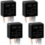 5 Pin 12V Relay 12V 30A Relay Multi Purpose Automotive Relay Black Starter Relay Car Heavy Duty Relay for Car Motor Automotive Replacement Accessories (4 Pieces)