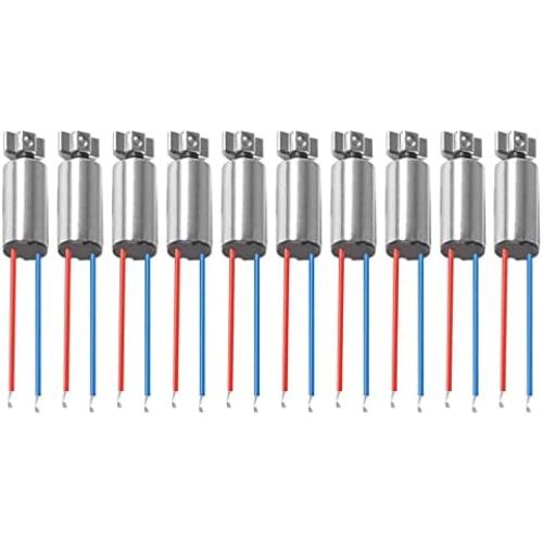 AEDIKO 10pcs DC Coreless Motor 1.5v-3v Waterproof Micro Vibration 12000RPM Mini Vibrating Motor 6mmx10mm for Electric Toothbrush Toys Dental Equipments