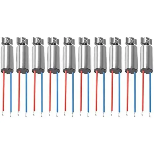 AEDIKO 10pcs DC Coreless Motor 1.5v-3v Waterproof Micro Vibration 12000RPM Mini Vibrating Motor 6mmx10mm for Electric Toothbrush Toys Dental Equipments