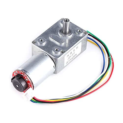 DC 12V high Torque Turbine Worm Gear Motor, with Encoder Strong self-Locking 10/20/30/40 /100 RPM(40RPM)