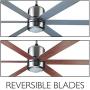 Design House 154419 Indus Sol 48 in. Indoor Satin Nickel Ceiling Fan with Light