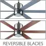 Design House 154419 Indus Sol 48 in. Indoor Satin Nickel Ceiling Fan with Light