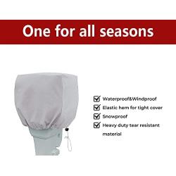 Outboard Motor Cover - 600D Heavy Duty Waterproof Boat Motor Covers, Outboard Engine Covers Fits Motor Up to 20 HP