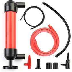 Tryfun Multi-Purpose Oil Fluid Extractor, Fluid Syringe Pump Manual Suction Vacuum for Cars, Boats, Farm Equipment, Industrial Gear Boxes, Motor Vehicles, Oil Change Evacuation Hand Pump (Red)