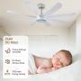 OFANTOP 60 Inch Smart Wifi Ceiling Fan Compatible with Alexa, DC Motor Large Modern Ceiling Fan with Light Remote Control, 8 Blades White