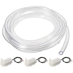 MECCANIXITY Mini Water Pump, DC 3V Micro Submersible Motor Horizontal Style with Clear Vinyl Tube for Plant Flower Gardening