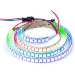 WS2812B ECO LED Strip,BTF-LIGHTING Chasing Effects 5050SMD Individually Addressable 3.3FT 144(2X72) Pixels/m Flexible White FPCB Dream Color IP30 Non-Waterproof for Bedroom DIY Projects DC5V