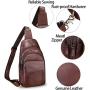 Genuine Leather Sling Bag Crossbody Motorcycle Bag Handmade Chest Bag Hiking Daypack Retro Shoulder Backpack (Coffee)