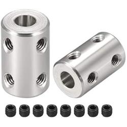 uxcell 6mm to 6mm Bore Rigid Coupling Set Screw L22XD14 Stainless Steel,Shaft Coupler Connector,Motor Accessories,2pcs