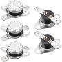 uxcell KSD301 Thermostat 75°C/167°F 10A Normally Open N.O Adjust Snap Disc Temperature Switch 5pcs