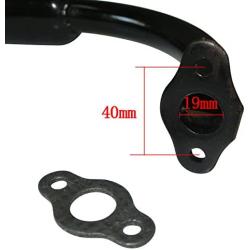 sthus 40mm Black Muffler Stock Exhaust Pipe for 49cc 50cc 60cc 66cc 80cc Motorized Bicycle 2-Stroke
