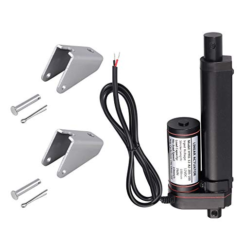 Justech 100mm 4-inch Linear Actuator Motor Heavy Duty 750N DC 12V for Auto Car RV Electric Door Opener Industrial Agricultural Machinery Clean Sweeping Vehicles Vessels Cargo Medical Window-Black