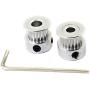 RuiLing 2pcs GT2 Aluminum Alloy Synchronous Wheel 3D Printer Accessories 20 Teeth Bore 5mm Timing Pulley for Width 6mm Open Timing Belt
