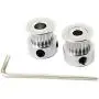 RuiLing 2pcs GT2 Aluminum Alloy Synchronous Wheel 3D Printer Accessories 20 Teeth Bore 5mm Timing Pulley for Width 6mm Open Timing Belt