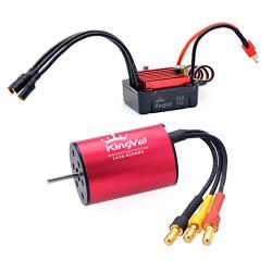 KingVal Replacement 2430 8200KV Waterproof Brushless Motor Shaft 2mm with 35A Brushless ESC Compatible with 1/18 1/16 RC Car