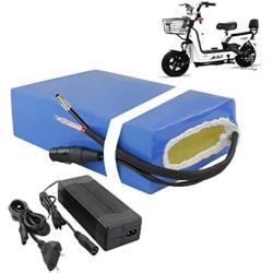 Grideto E-Bike Battery, 36V 20AH Waterproof PVC Battery Pack,Lithium Ion Battery Pack with BMS Protection and 3A Charger, for 200W 250W 350W 500W Motor