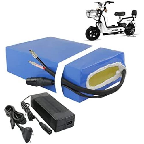 Grideto E-Bike Battery, 36V 20AH Waterproof PVC Battery Pack,Lithium Ion Battery Pack with BMS Protection and 3A Charger, for 200W 250W 350W 500W Motor