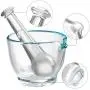 Ultrassist 4oz Glass Mortar and Pestle Bowl, Medicine Grinder and Mixer for Pharmacy or Science Lab