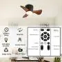 GESUM Ceiling Fan with Lights Remote Control, 22 lnch Small Ceiling Fan with Light 3 Reversible Blades, Low Profile Ceiling Fan for Kitchen Bedroom Dining Room, 3 Colors, 6 Speeds, Black…