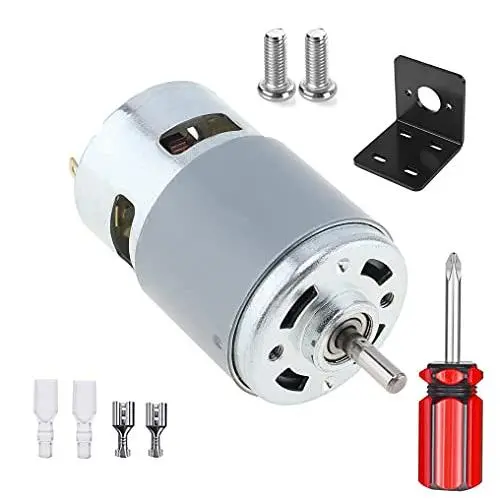 Moteur Électrique Mini 775 DC, 12V-24V 3500-9000 RPM, Double Roulement, Grand Couple, Haute Puissance, Idéal pour les Pièces DIY (15000-25000 RPM, 1) Moteur Électrique Mini 775 DC, 12V-24V 3500-9000 RPM, Double Roulement, Grand Couple, Haute Puissance, Idéal pour les Pièces DIY (15000-25000 RPM, 1)