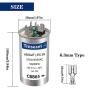Tnisesm 45+5 uF 45/5 MFD ±6% 370V/440 AC CBB65B Capacitor Dual Run Circular Start Capacitor, 9PCS Spade Terminal, Capacitor for AC Motor Run or Fan Start or Condenser Straight