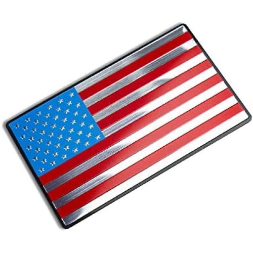 13FA USA | Aluminum Alloy Flag Decal Stickers | 5.0” x 3.0” inches Waterproof Decals for Truck, Window and Motorcycle - Large