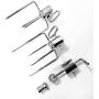 BBQ Grill Rotisserie Replacement Kit Stainless Steel Rotisserie AC Motor Plus Universal Meat Spit Forks for Weber CharBroil CharGriller Grill Pro etc