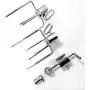 BBQ Grill Rotisserie Replacement Kit Stainless Steel Rotisserie AC Motor Plus Universal Meat Spit Forks for Weber CharBroil CharGriller Grill Pro etc