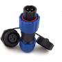 SD13 3pin Waterproof Power Connector, LED Power Cable Wire Connector Kit, IP68 Aviation Plug(Male)-Socket(Female) Connector Set (3PIN, Panel Mount)