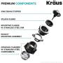 Kraus KWD100-100MBL WasteGuard 1 HP Continuous Feed Garbage Disposal with Ultra-Quiet Motor for Kitchen Sinks with Power Cord and Flange Included, 16 1/2 inch, Black