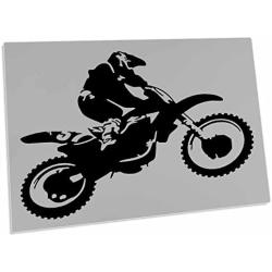 3dRose Motor X Dirt Bike Monotone Vector Art Black Design - Desk Pad Place Mats (dpd-356217-1)