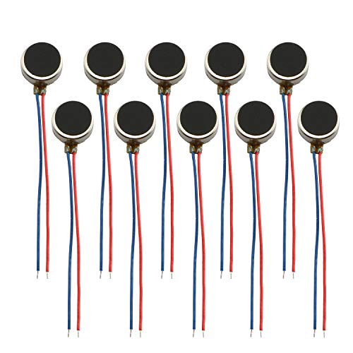 RuiLing 10-Pack 0830 Micro Flat Vibration Motors 12000Rpm 3V Voltage Mini Thick Coin Vibrating Motor for Cell Phone Tablet Household Appliances 8x3mm