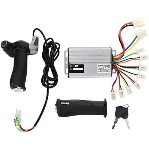 EVTSCAN 1000W Motor Brushed Speed Controller & Battery Display Throttle Twist Grip with Lock for Electrical Scooter E Bike Bicycle Brush Motor