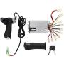 EVTSCAN 1000W Motor Brushed Speed Controller & Battery Display Throttle Twist Grip with Lock for Electrical Scooter E Bike Bicycle Brush Motor