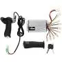 EVTSCAN 1000W Motor Brushed Speed Controller & Battery Display Throttle Twist Grip with Lock for Electrical Scooter E Bike Bicycle Brush Motor